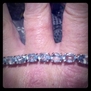 Topaz)sterling silver ankle bracelet or bigger wom